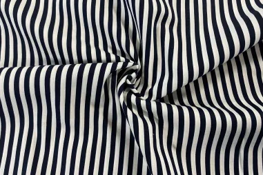 katoenen stoffen streep - Katoen stof - streep - heel donkerblauw - 5574-008