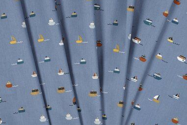Afneembare stoffen - Katoen - bootjes - blauw - 6043-011