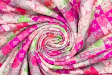 95% viscose, 5% elastan stoffen - Tricot stof - digitaal abstract - roze multi - 922841-44