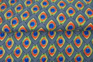 Stenzo stoffen uitverkoop - Tricot stof - digitaal abstract - multi - 23909-09