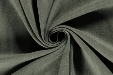 75% viscose, 25% linnen stoffen - Viskose - Leinenmischung - olivgrün - 13579-026