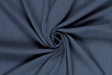 Donkerblauwe stoffen - Viscose stof - linnenmix slub - donkerblauw - 13579-207