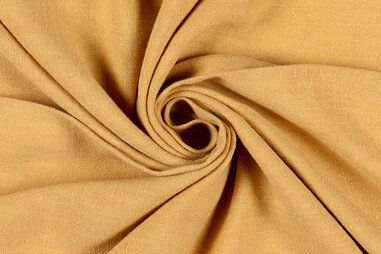 Gele stoffen - Viscose stof - linnenmix slub - okergeel - 13579-234