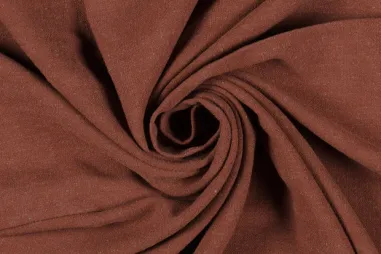 75% viscose, 25% linnen stoffen - Viskose - Leinenmischung Slub - Brique - 13579-256