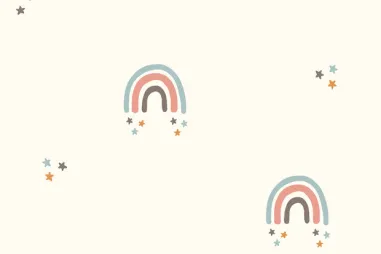 katoenen stoffen met print - Baumwolle - Regenbogen - off-white - 21919-051