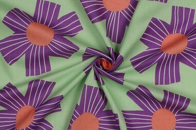 Voile - Voile - floral abstrakt - hellgrün - 4011-002