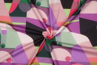 VH stoffen - Voile stof - abstract - multi - 4013-002