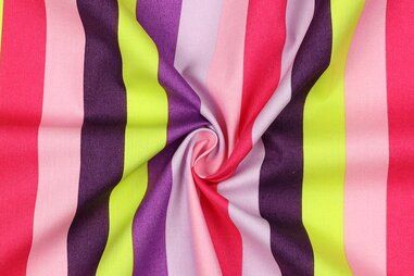 VH stoffen - Katoen stof - poplin - gestreept - multi - 4016-002