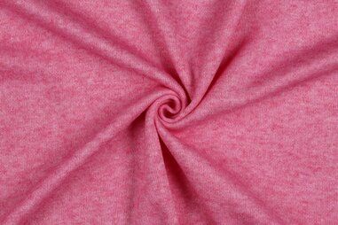 Effen stoffen - Gebreide stof - roze melange - 4446-014