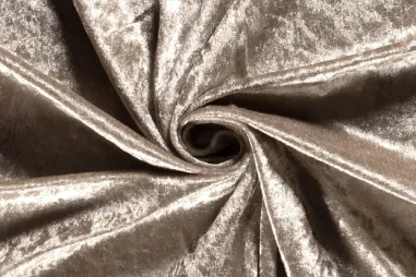 Polyester Stoff - Jakobsmuschel Paillette - beige - 0830-170 - Velours de panne - beige - 5666-052