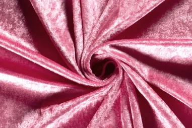 Versiering stoffen - Velours de panne stof - donkerroze - 5666-014
