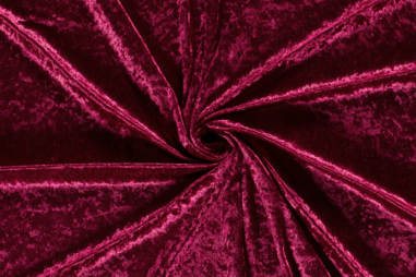 Velvet Stoffen - Velours de panne stof - donker cherise - 5666-018