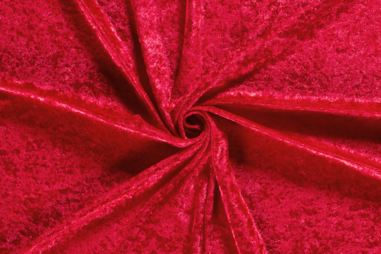 Rode stoffen - Velours de panne stof - rood - 5666-015