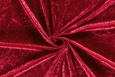 Velvet Stoffen - Velours de panne stof - wijnrood - 5666-016