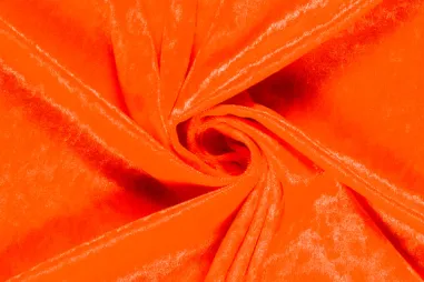 Nylon stof - polyestermix - oranje - 997954-181 - Velours de panne stof - oranje - 5666-036