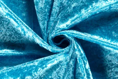 Oeko-Tex stoffen - Velours de panne stof - turquoise - 5666-004