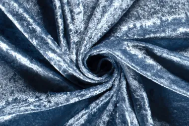 Karnevalsstoffe - Velours de panne - denim blau - 5666-003