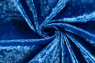 Velours de panne stoffen - Velours de panne stof - kobaltblauw - 5666-005
