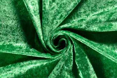 Oeko-Tex stoffen - Velours de panne stof - grasgroen - 5666-025