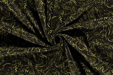 55% Polyester, 45% Viskose - Jersey - abstrakt - limoen - 22165-123
