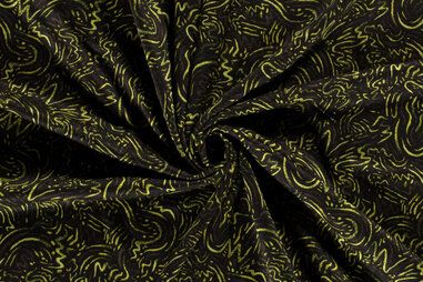 Lime stoffen - Tricot stof - abstract - limoen - 22165-123