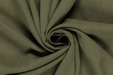 Groene stoffen - Viscose stof - linnenmix slub - kaki groen - 13579-227