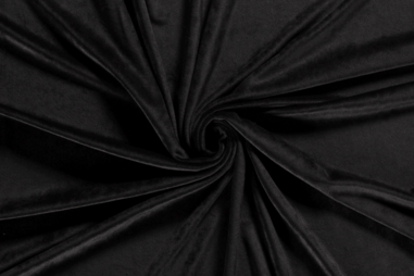 T-Shirt stoffen - Polyestser stof - fluweel - zwart - 3314-069