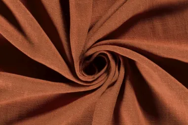 75% viscose, 25% linnen stoffen - Viscose stof - linnenmix - brique - 13579-056