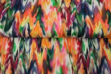Multi kleur stoffen - Tricot stof - digitaal abstract - multi - 23924-12