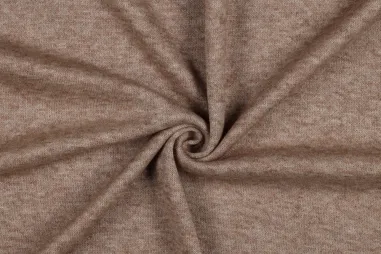 45% viscose, 35% polyester, 19% polyamide - Gebreide stof - lichtbruin melange - 4446-006
