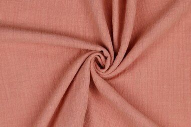 Fleece katoen Sherpa stoffen - Katoen stof - slub washed - roze - 7477-007