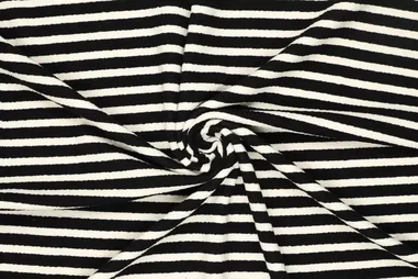 Strickstoffe - Gebreide stof - gestreept - zwart wit - 20511-998