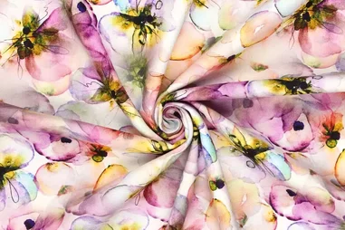 Oeko-Tex klasse 2 - Canvas stof - digitaal bloemen - multi - 20985-080