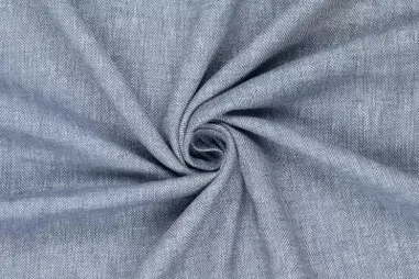 Grijsblauwe stoffen - Linnen stof - linnenmix - Herringbone - blauw - 90028-690