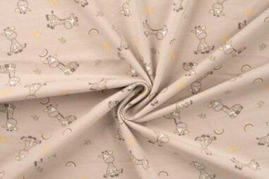 Quality - Tricot stof - baby giraffe - beige - 10293-520