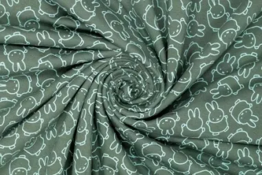 Grüne Stoffe - Jersey - Miffy - dunkelgrün - 661008-31