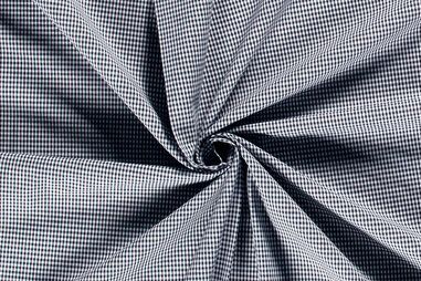 Geruite stoffen - Katoen stof - boerenbont mini ruitje donkerblauw - 0.2 - 5581-008