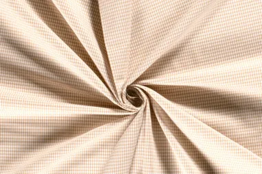 Katoenen stoffen Boerenbont ruiten - Katoen stof - boerenbont mini ruitje beige - 0.2 - 5581-053