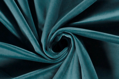 Interieurstoffen - Polyester stof - interieur en decoratiestof velvet - petrol - 1500-124