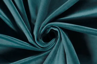 Samtweiche - Polyester stof - interieur en decoratiestof velvet - petrol - 1500-124