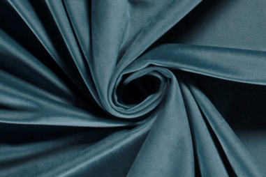 Interieurstoffen - Polyester stof - Interieur en decoratiestof velvet - staalblauw - 1500-007