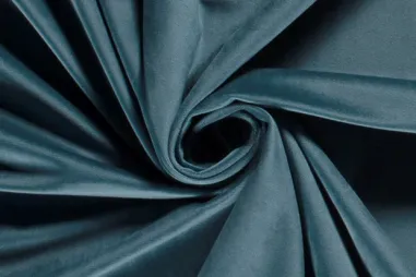 Samtweiche - Polyester stof - Interieur en decoratiestof velvet - staalblauw - 1500-007