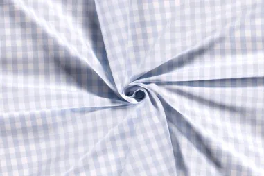 Boerenbont stoffen - Katoen stof - Boerenbont ruit (1 cm) - lichtblauw - 5635-002