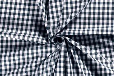 130gr/M² - Katoen stof - Boerenbont ruit (1 cm) - donkerblauw - 5635-008