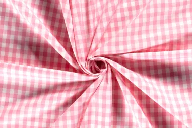 Hooimadam stoffen - Katoen stof - Boerenbont ruit (1 cm) - roze - 5635-011