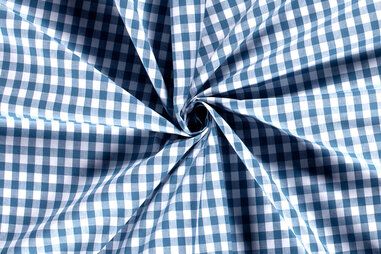 Geruite stoffen - Katoen stof - Boerenbont ruit (1 cm) - blauw - 5635-006