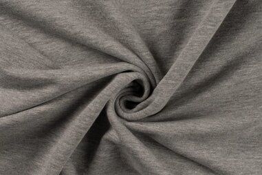 French Terry stoffen - Tricot stof - french terry - lichtgrijs gemêleerd - 0196-651