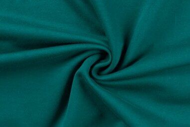 96% katoen, 4% elastan stoffen - Tricot stof - french terry - petrol - 0196-942