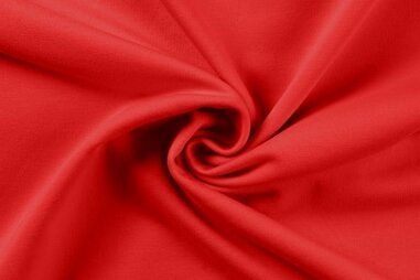 96% katoen, 4% elastan stoffen - Tricot stof - French Terry - rood - 0196-150