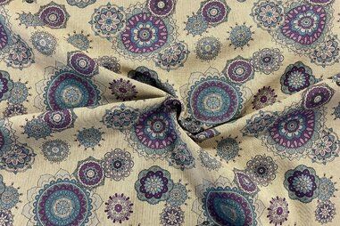 80% katoen, 20% polyester stoffen - Canvas stof - Panama linnenlook abstract - beige - 96537-045